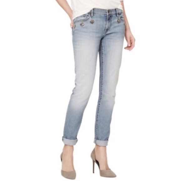 LOFT Denim - LOFT Ann Taylor Relaxed Skinny Distressed Jeans